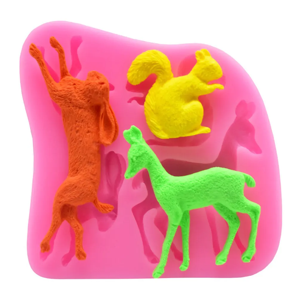 

Silicone Cake Mold Forest Animals Shape Heat Resistant Non-Stick Baking Tool for Fondant Chocolate Candy Cupcake DIY Decoration