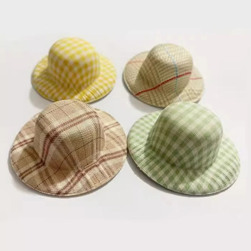 Wholesale 5.8CM Mini Hat Base Mixed Colors 40pc Plaid Pattern Fabric Lolita Style Fascinator Hat Hair Clip Diy Party Headdress