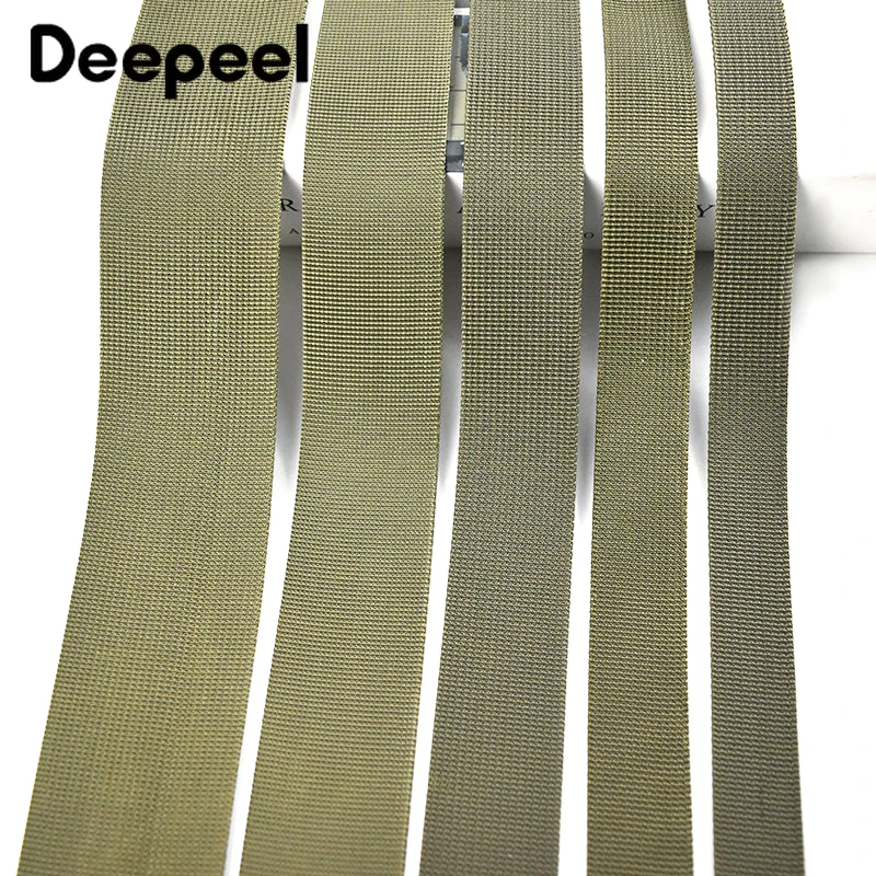 5Meters ArmyGreen Nylon Webbing Tape 20-50mm Ribbon Band Bag Backpack Strap Safety Belt Decorative Material Sewing Accessories