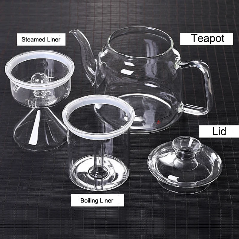 Nice Heat Resistant Glass Teapot Steamed & Boiling Kettle Tea Infuser Filter High Borosilicate Chinese Teawear Pot 1200ml