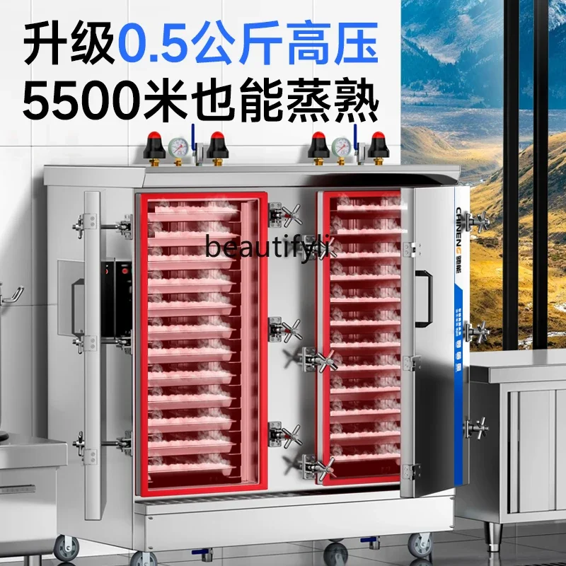 E132 Vaporiera Vaporiera ad alta pressione Riso Auto Vaporiera elettrica Armadio a gas Forno commerciale per mensa