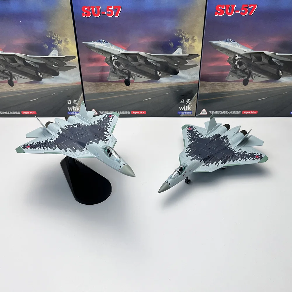 Diecast Alloy 1/100 Scale Russian Metal Fighter Su 57 Airplane Aircraft Model Su-57 Plane Model For Boy Toy Gifts Collection