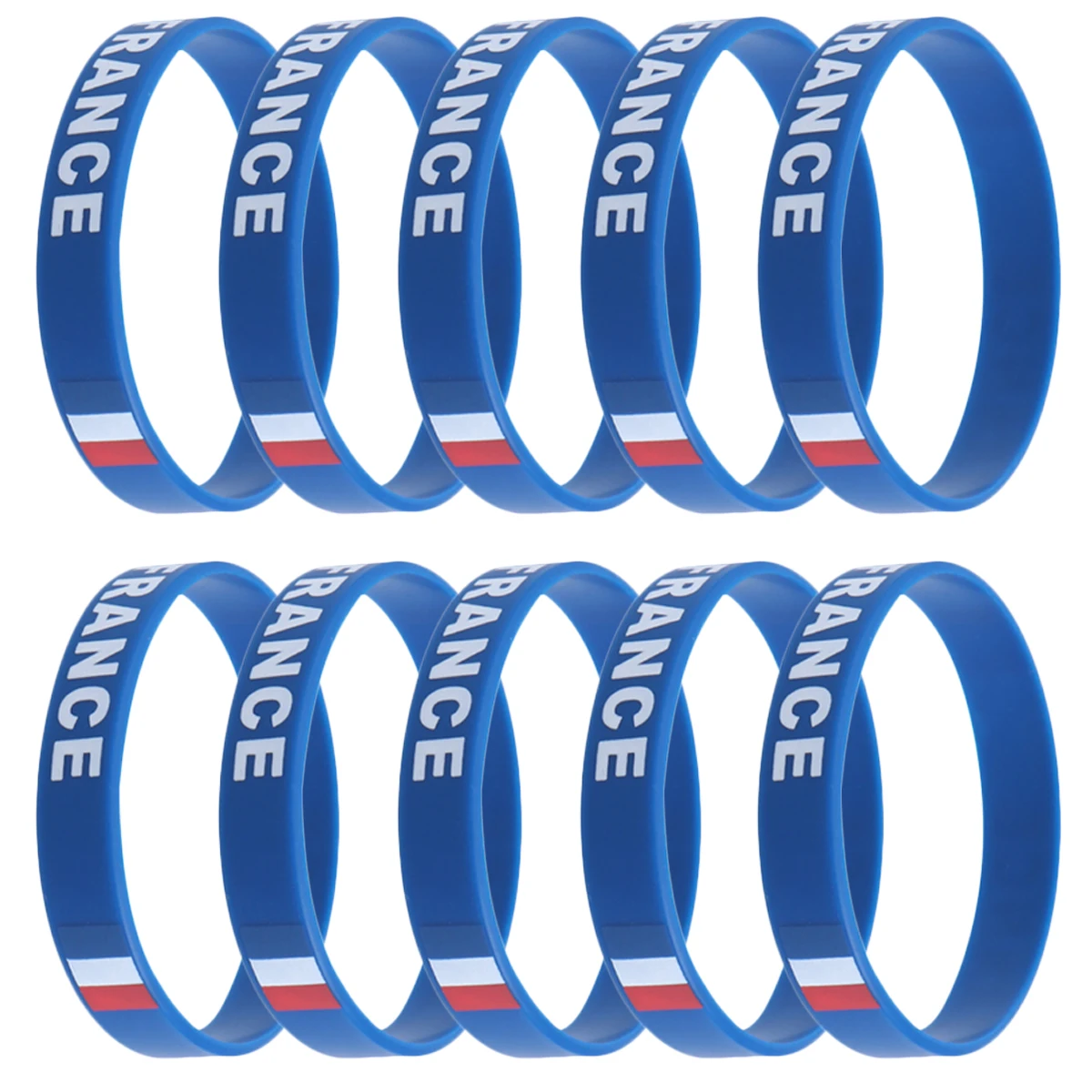 

10Pcs Sports Silicone Wristband Country Flag Decorative Bracelet for Football Play Gym Event Fundraiser National Support Gear