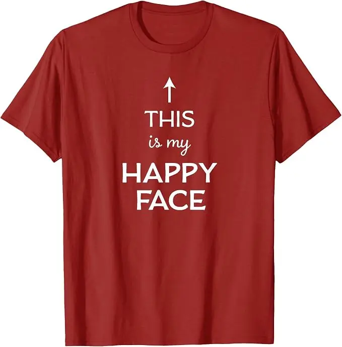 Das ist mein glückliches Gesicht - Herren- und Damen-T-Shirt Y2k Persönlichkeits-Lebensstil-Sprüher-T-Shirt Humor Lustiges Weiches Baumwoll-T-Shirt mit Schriftzügen – Detail 18