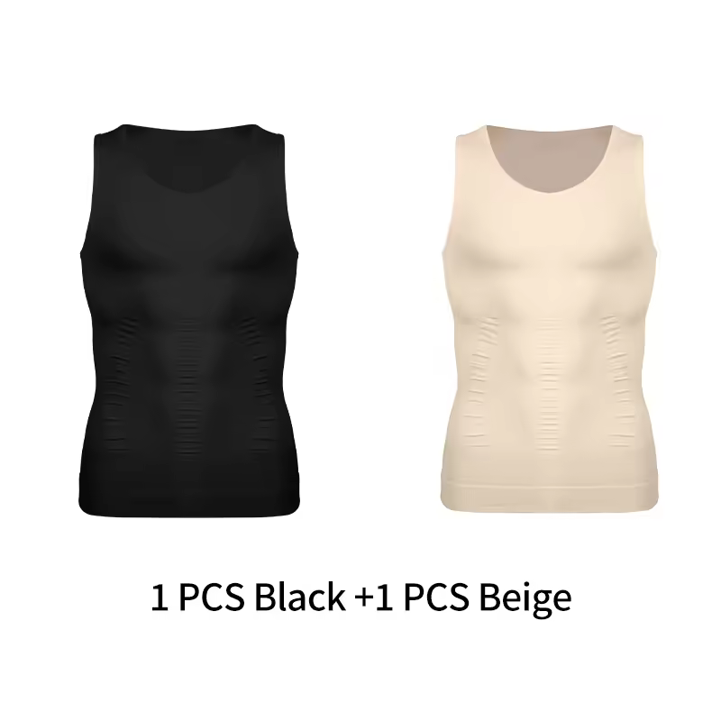 Mens Slimming Body Shaper Vest Shirt Abs Abdomen Slim Gym Workout Tummy Control Compression Tank Top Sleeveless Shapewear - Image 20