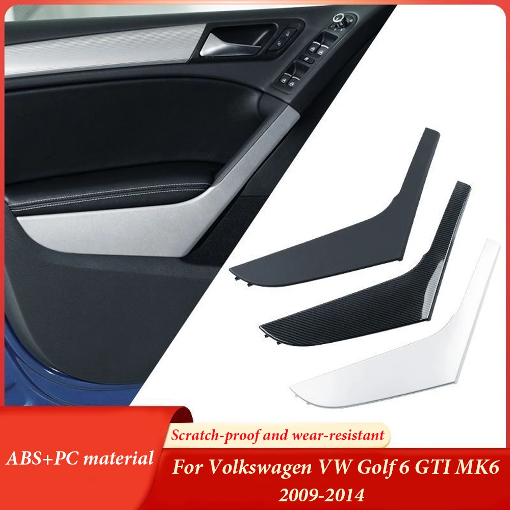 

ABS Carbon fiber Front Rear Car Interior Left Right Door Pull Handle Cover Panel Trim For Volkswagen VW Golf 6 GTI MK6 2009-2014