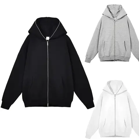 Men's and women's full zip hooded jackets, zip hoodies, casual cardigans, streetwear hip-hop PVD, Y2K clothing, spring fashion