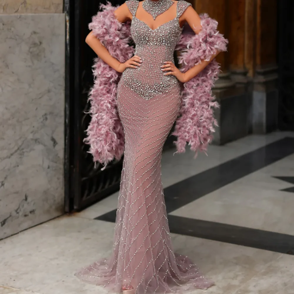 

Изысканные милые расшитые блестками бусины без рукавов Русалка Вечерние платья День рождения Пром платья по индивидуальному заказу