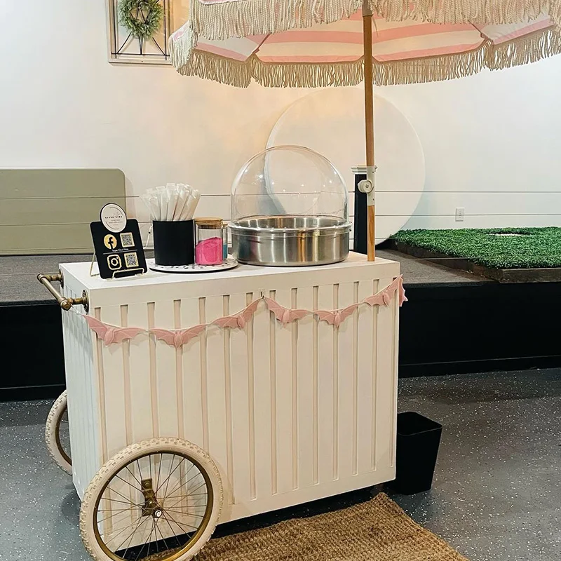 

lo-Mobile Wooden Cotton Candy Cart for Wedding Decorations and Birthday Parties*