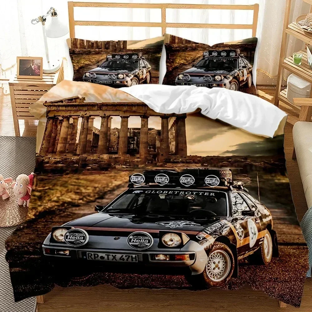 

Top Vintage Duvet Cover Set Classic Car Automobile Mechanic Nostalgic 50s Bedding Set Twin Queen King Full Polyester Quilt Cover