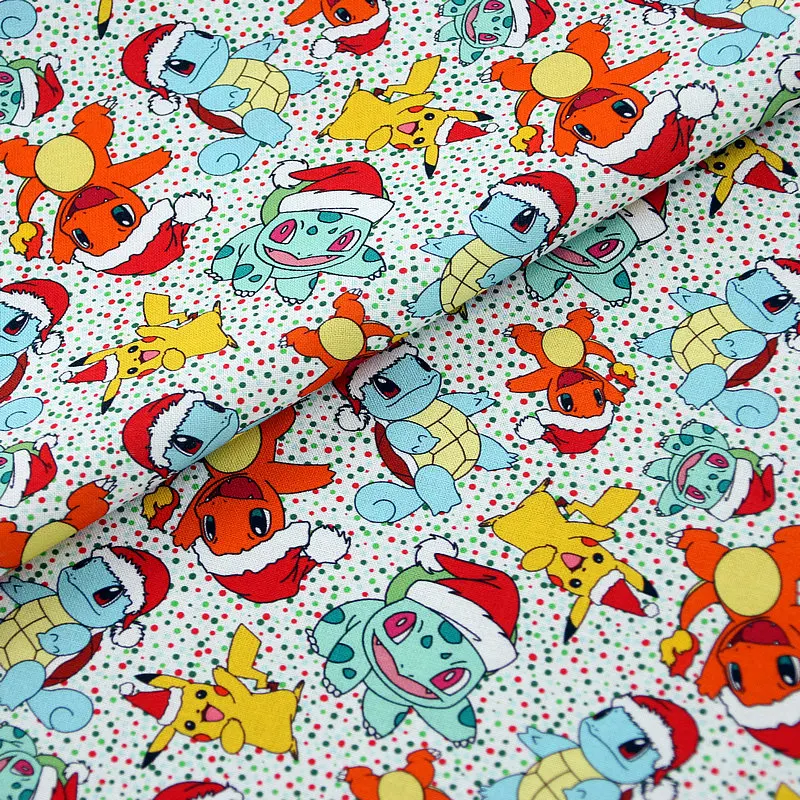 140cm di larghezza Pokemon Anime giapponese 100 tessuto di cotone per fai da te Patchwork tessile Tissu abbigliamento per la casa cucire materiale