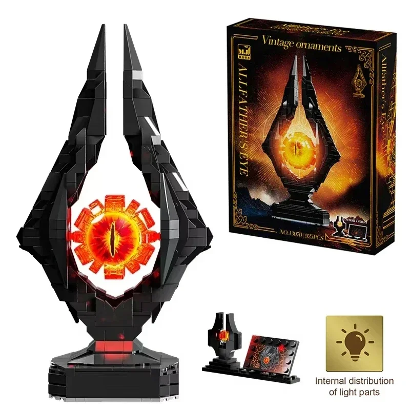 Cretive 925PCS Magic Gastle Lord Rings Sauron Eye Building Blocks with Led Light Assemble Bricks Collection Toy Gift 