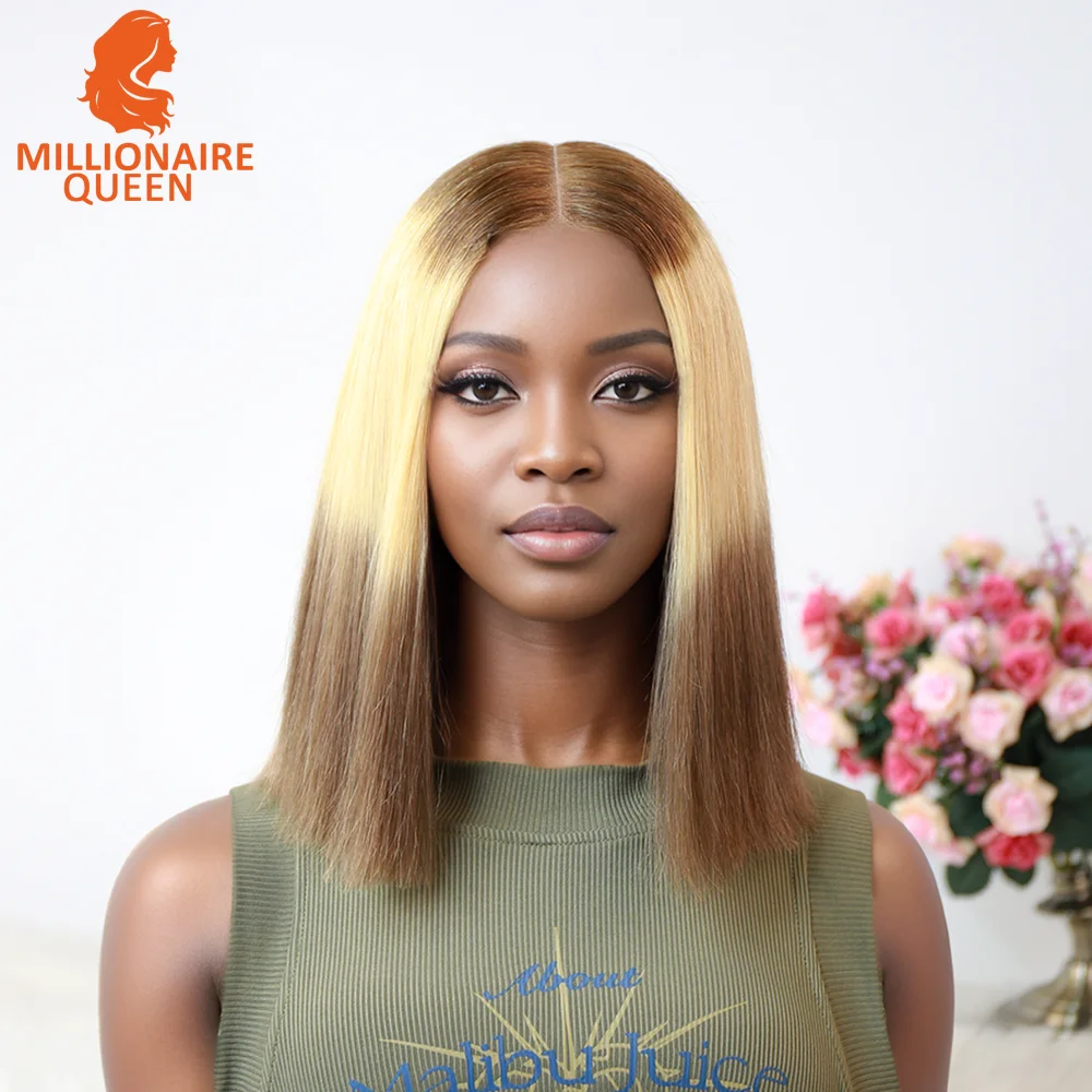 

Vietname Super Double Drawn Bone Straight 2x6 Bob Wig with 100% Human Hair Candy color 250% Density For Black Women