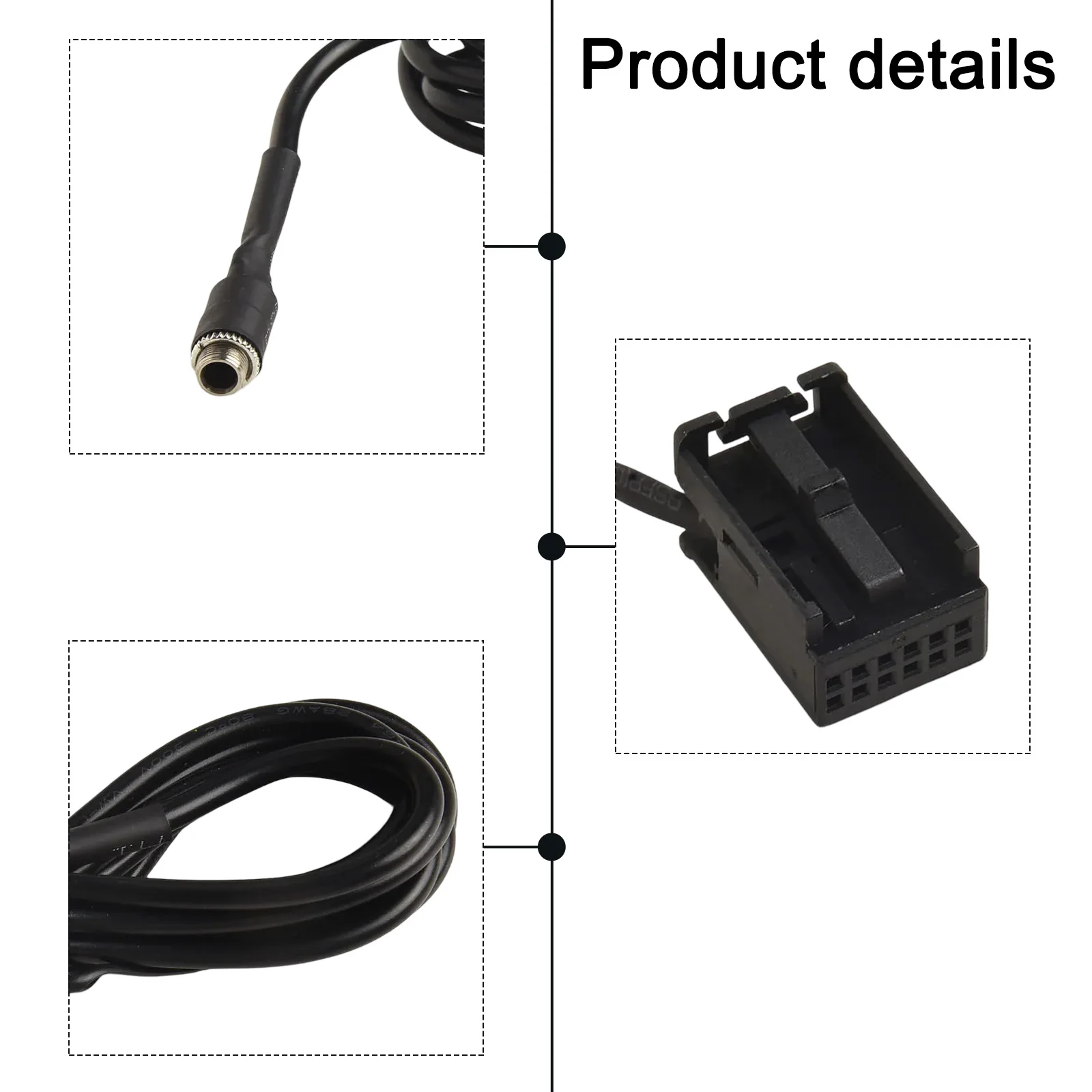For FORD Car Audio Auxiliary Cable Modifying Kit with Female Connector Fitment Options Available across Different Model Years