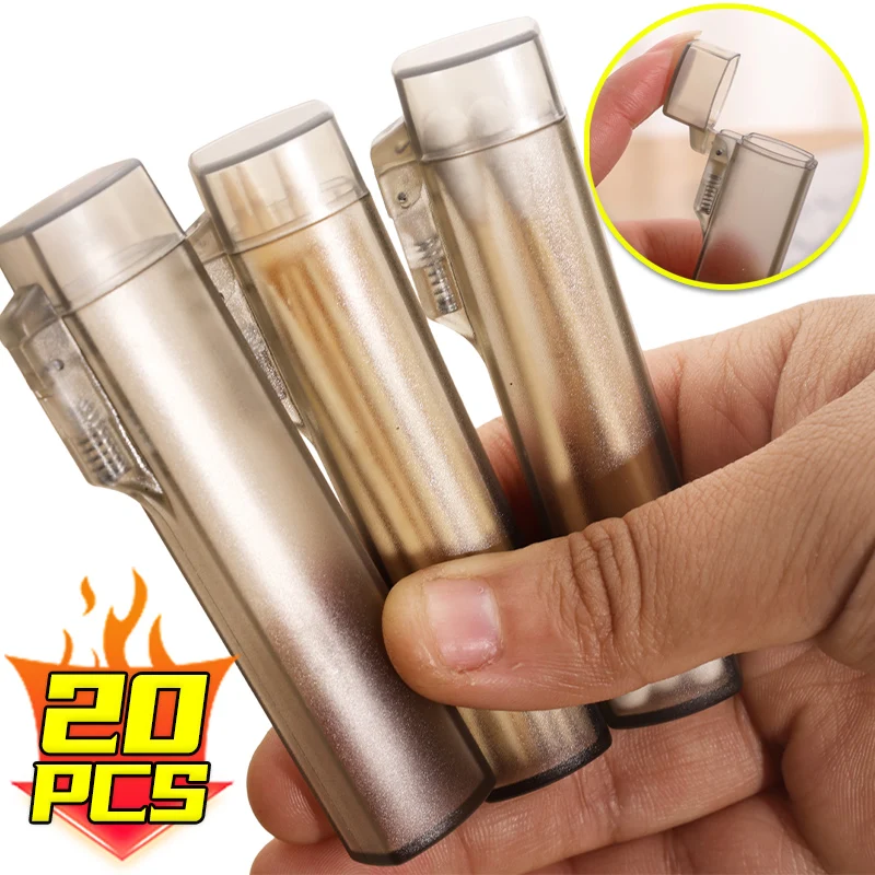1/20x Portable Plastic Toothpick Holder Reusable Reusable Toothpick Storage Box Cotton Swab Case Needle Cases with Spring Switch