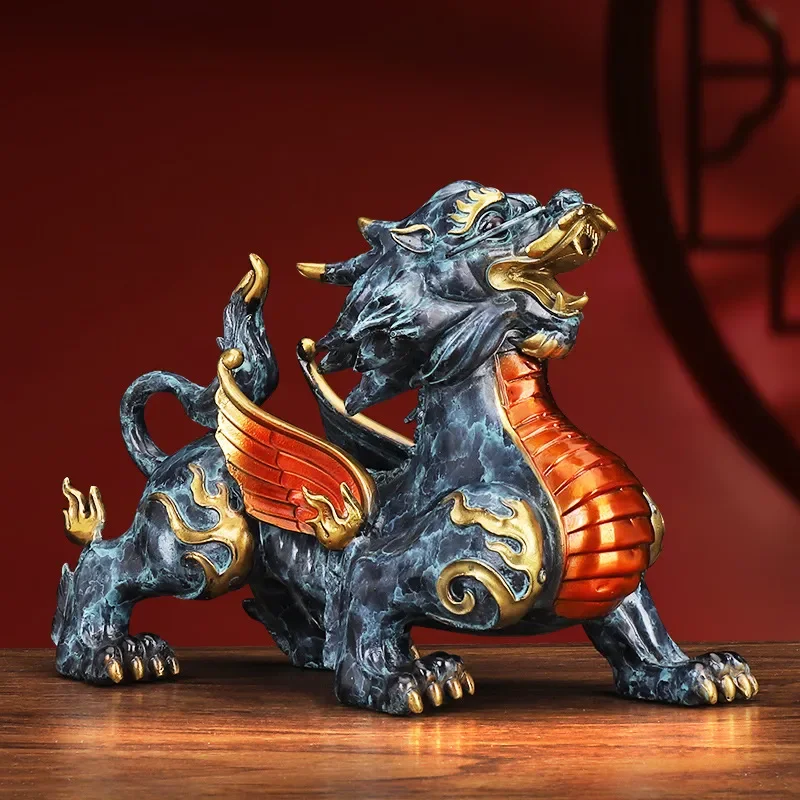 All-copper recruiting rice Pixiu ornament, a pair of office entrance desktop decorations, the company's opening housewarming
