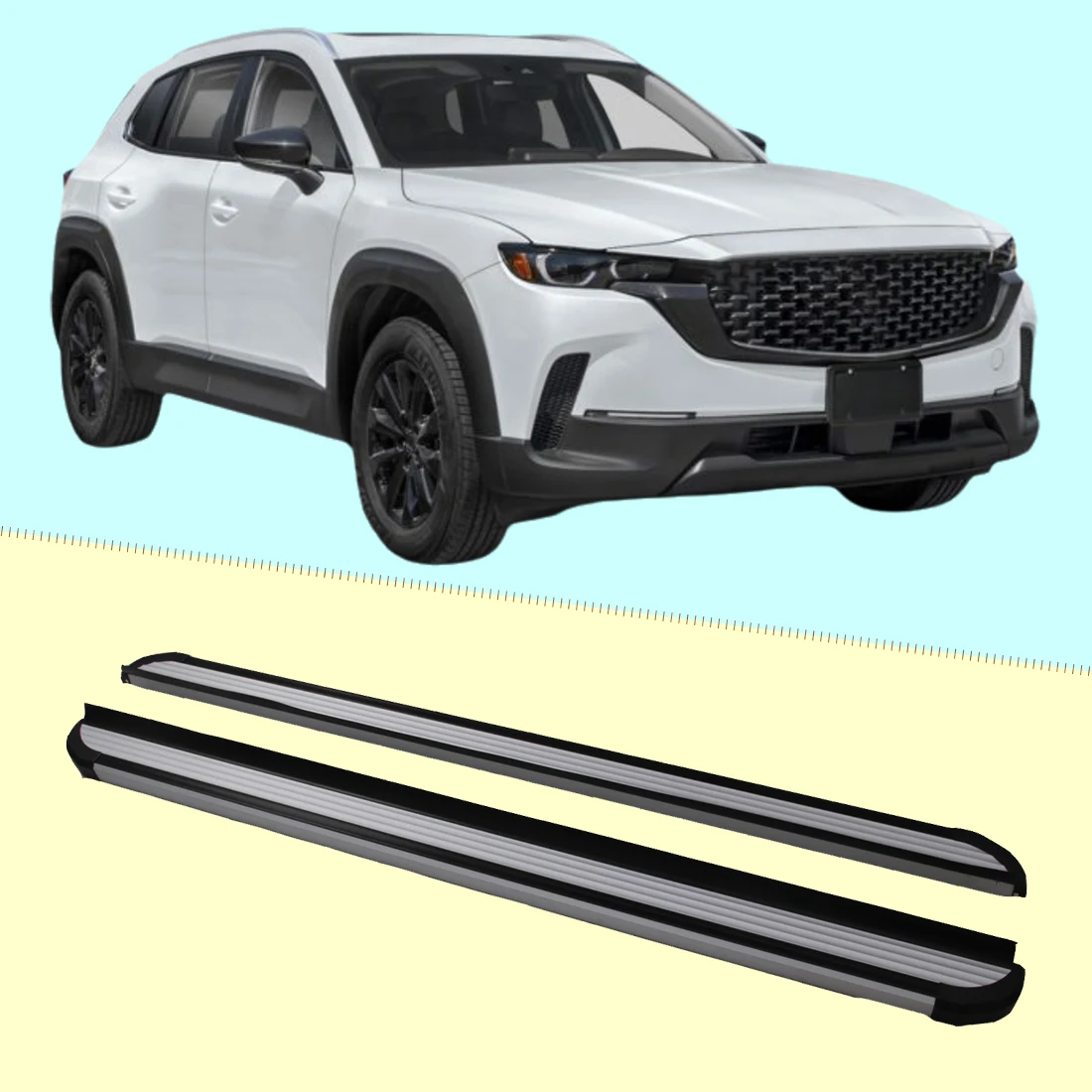 2PCS Side Step fits for Mazda CX-50 2022 2023 2024 Running Board Nerf Bars Stairs Aluminium Pedal