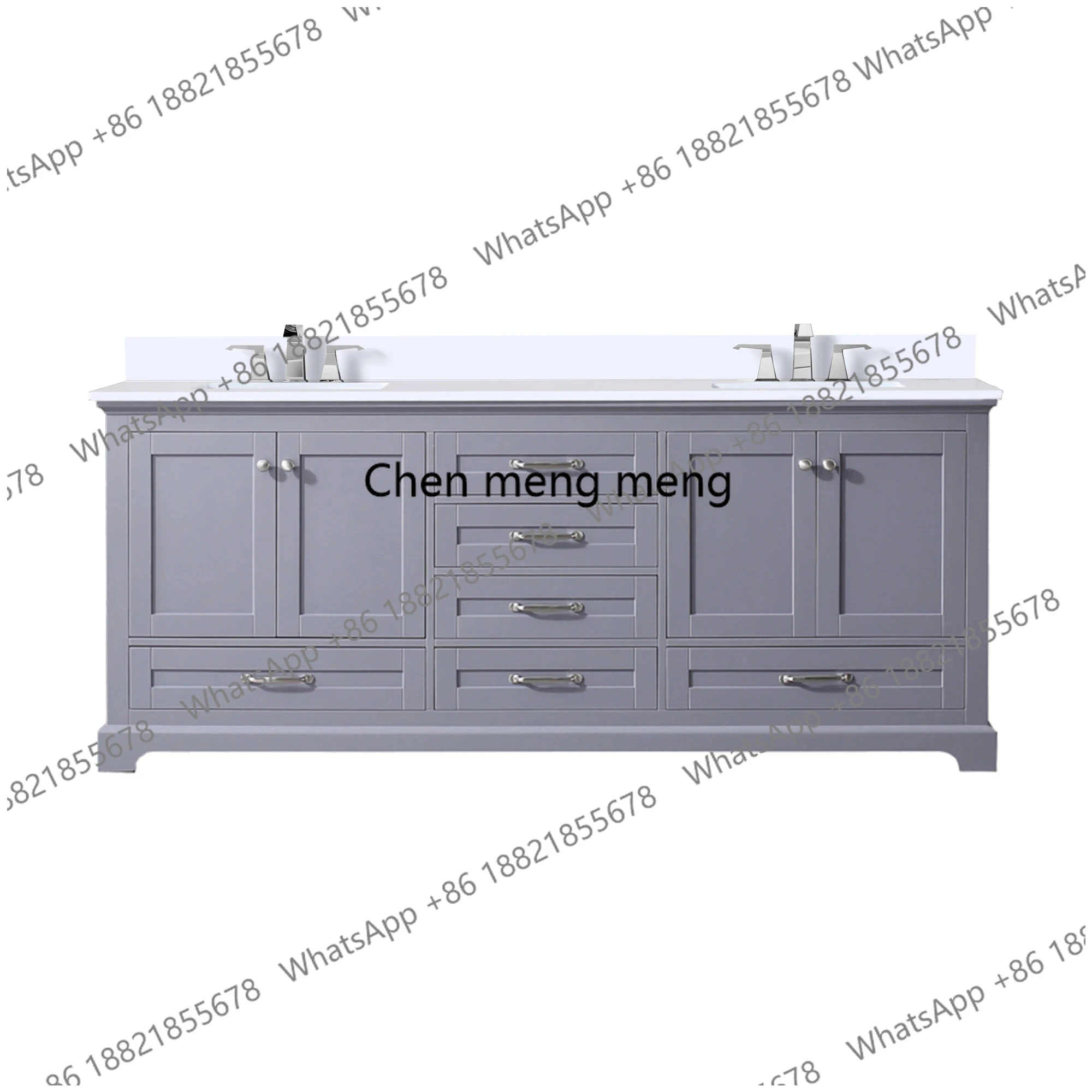 

60" W X 22" D Double Oak Bathroom Vanity Set with Cultured Marble Top And Faucet Included Bathroom Cabinet Furniture