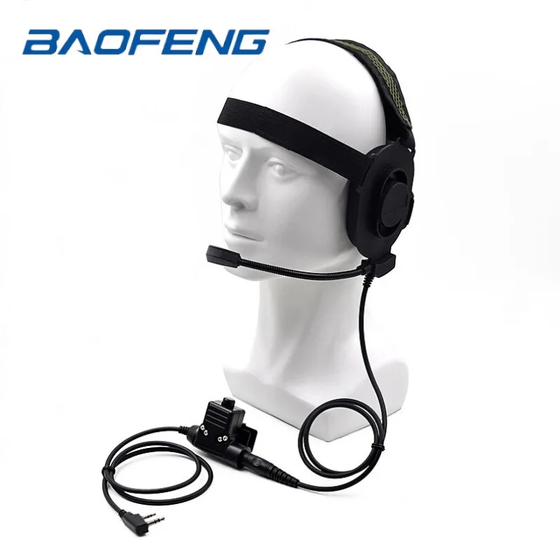 Casque tactique HD01 Bowman Elite II avec écouteur et PTT U94 pour accessoires de talkie-walkie portables Baofeng UV-5R Kenwood