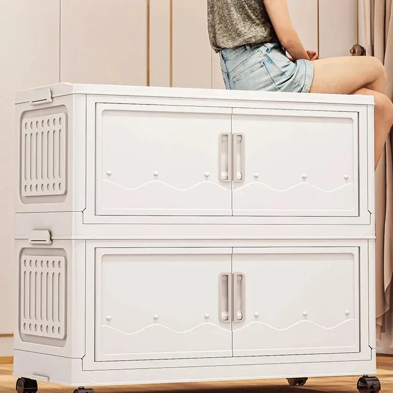 

Бытовой складной ящик для хранения с 5-сторонними сторонами для открытого хранения книг, одежды, пластиковый шкаф, органайзер для сортировки игрушек, ящик