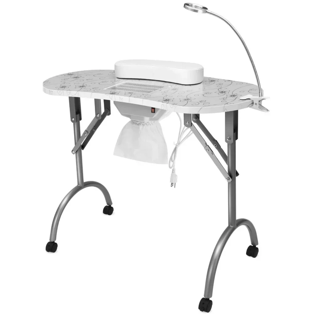 

Modern Professional Nail Salon Furniture Portable Folding Manicure Table with Dust Collector Mesa Profesional