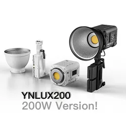 YONGNUO LUX200 YNLUX200 200W 2700K-6500K Bowens Mount Handheld Outdoor LED Light with Handle Power Adapter