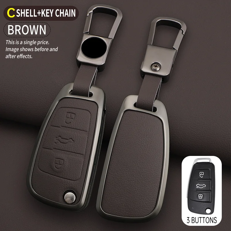 TPU Folding Key Case Bag Cover for Audi A1 A3 A4 A5 A6 A7 Q3 Q5 S6 B6 B7 B8 C6 8P 8V 8L TT RS Car Shell Keychain Protector