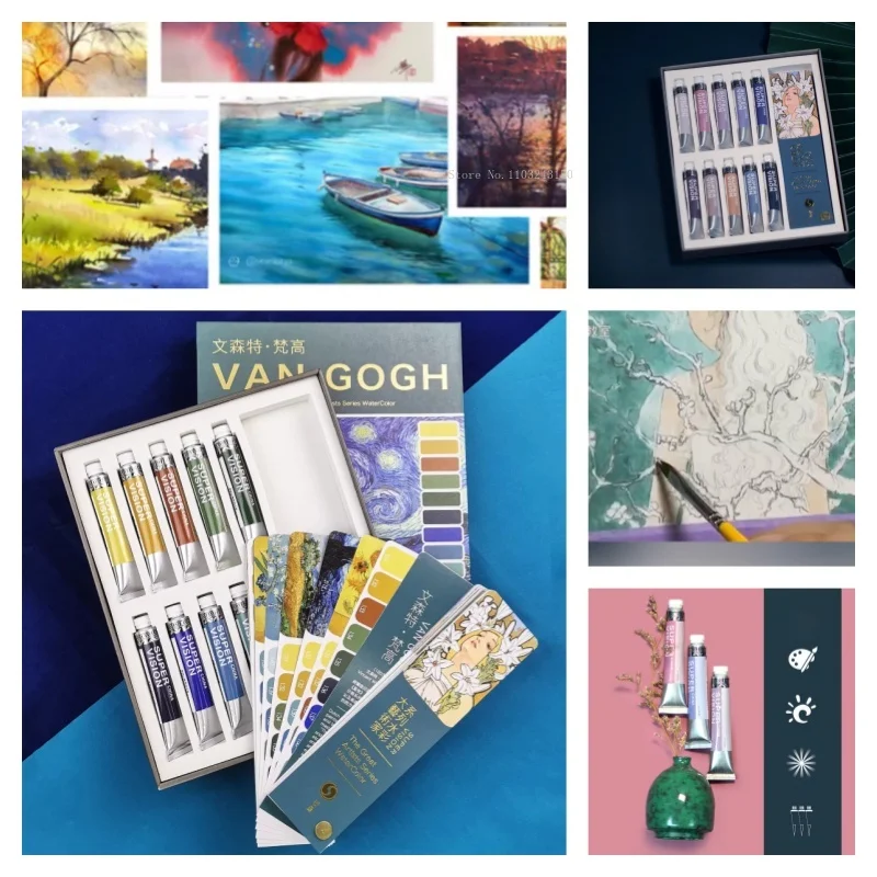 8ML Opaque Watercolor Pigments 10-Color Set Art Students Painting Graffiti Coloring Outdoor Sketching Watercolor Paints Set