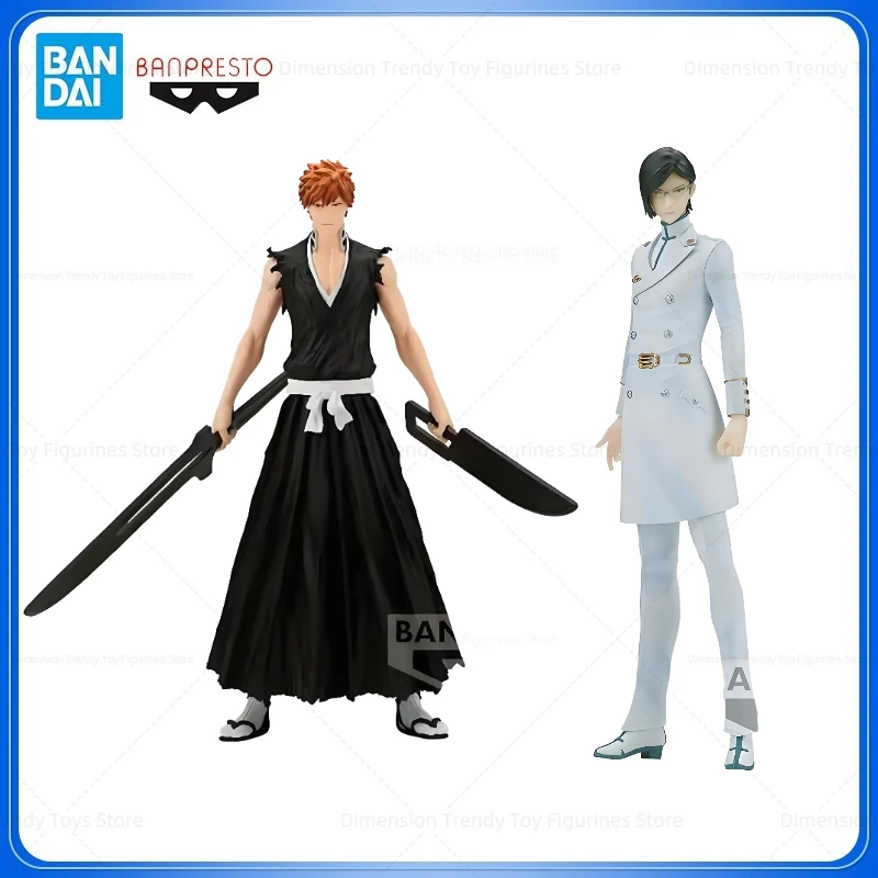

Bandai In Stock Banpresto SOLID AND SOULS Anime BLEACH Kurosaki Ichigo Ishida Uryuu PVC Action Figure Model Toy Kid Gift DT