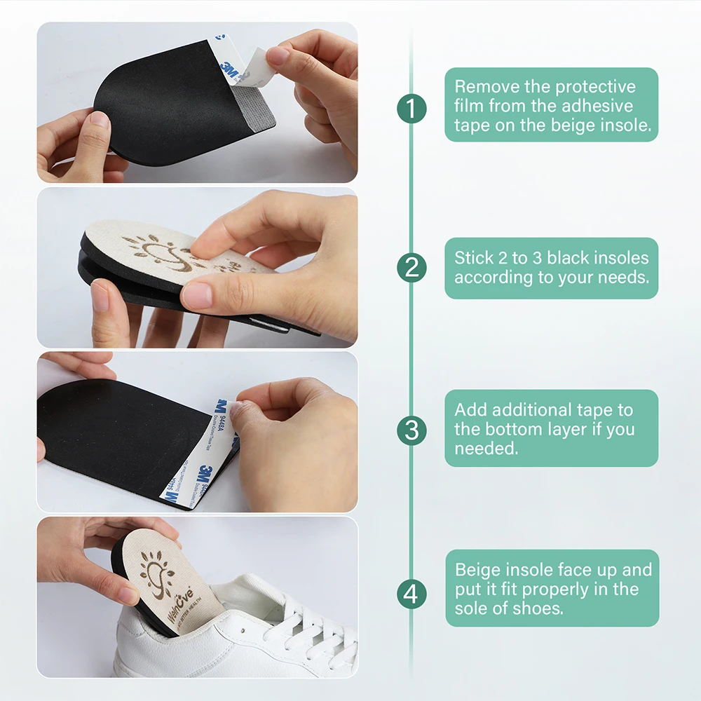2個入り4層矯正インソール、調節可能な整形外科用ヒールリフト、フットペディキュアツール、足のアーチサポートケアパッド