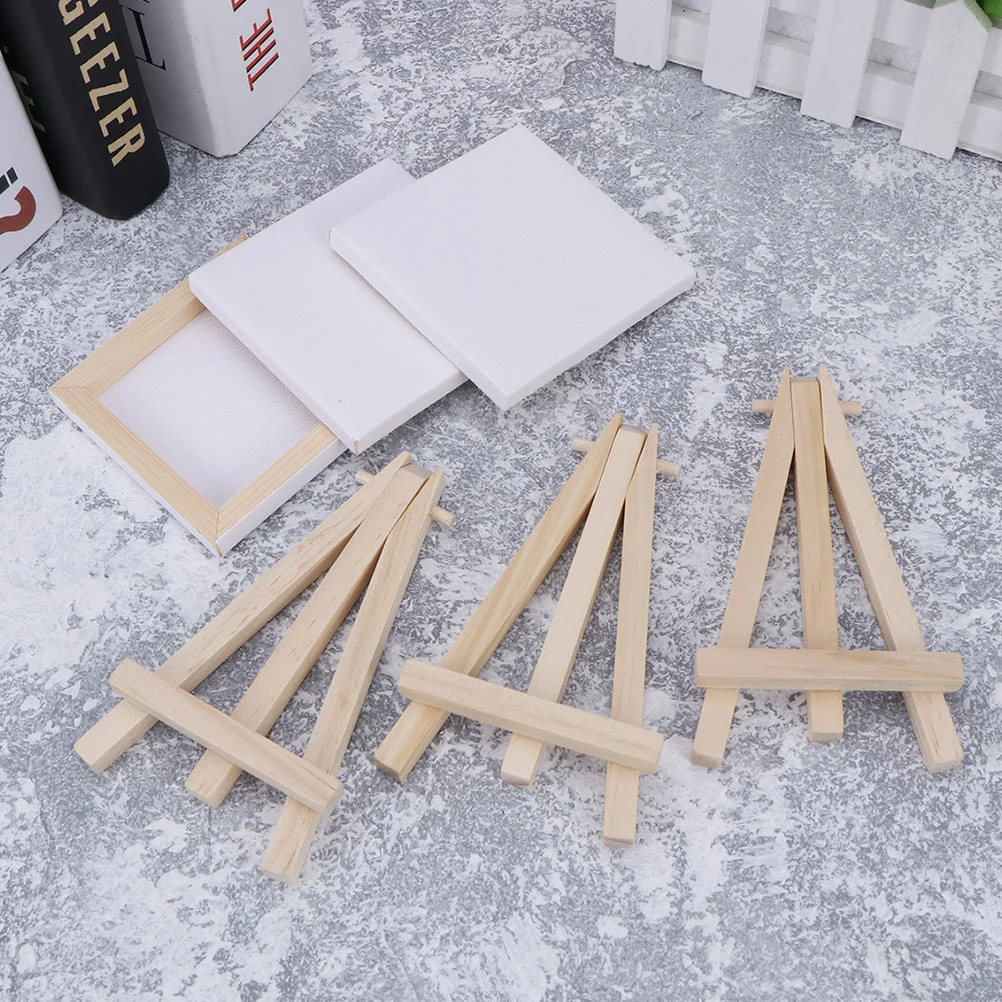 12 Sets Photo Canvas Miniature White Paint Panel Painting Easel Extra Large Canvases for Wooden