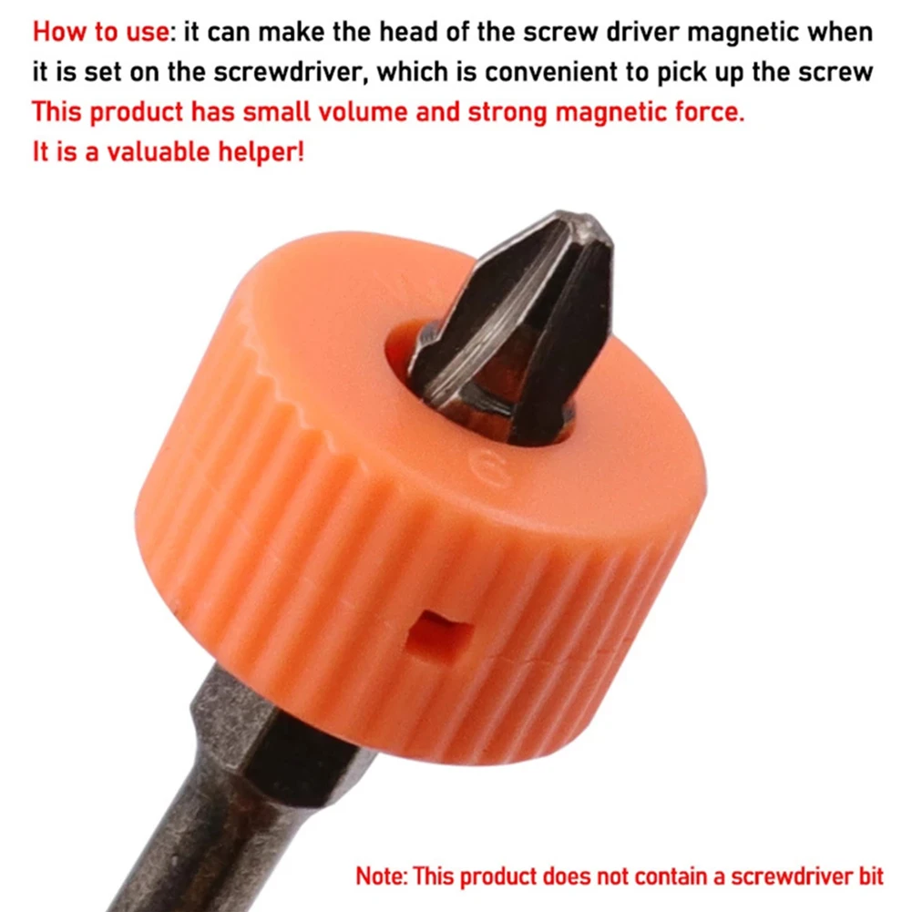 Imagem -02 - Orange Mini Round Magnetic Ring Pick up Tool Anel Magnetizador para Screwdriver Bits Conjuntos de Ferramentas Manuais mm Pcs
