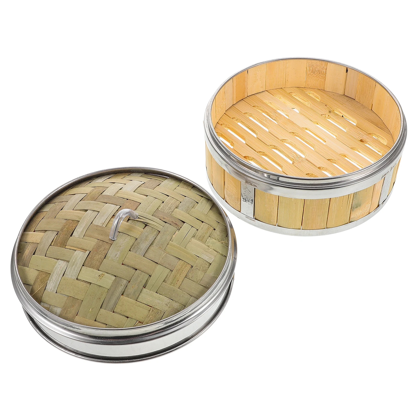 Vaporera de comida china de 18cm, cesta de vapor tradicional asiática, cesta de vapor de madera con tapa para cocinar albóndigas, verduras asiáticas