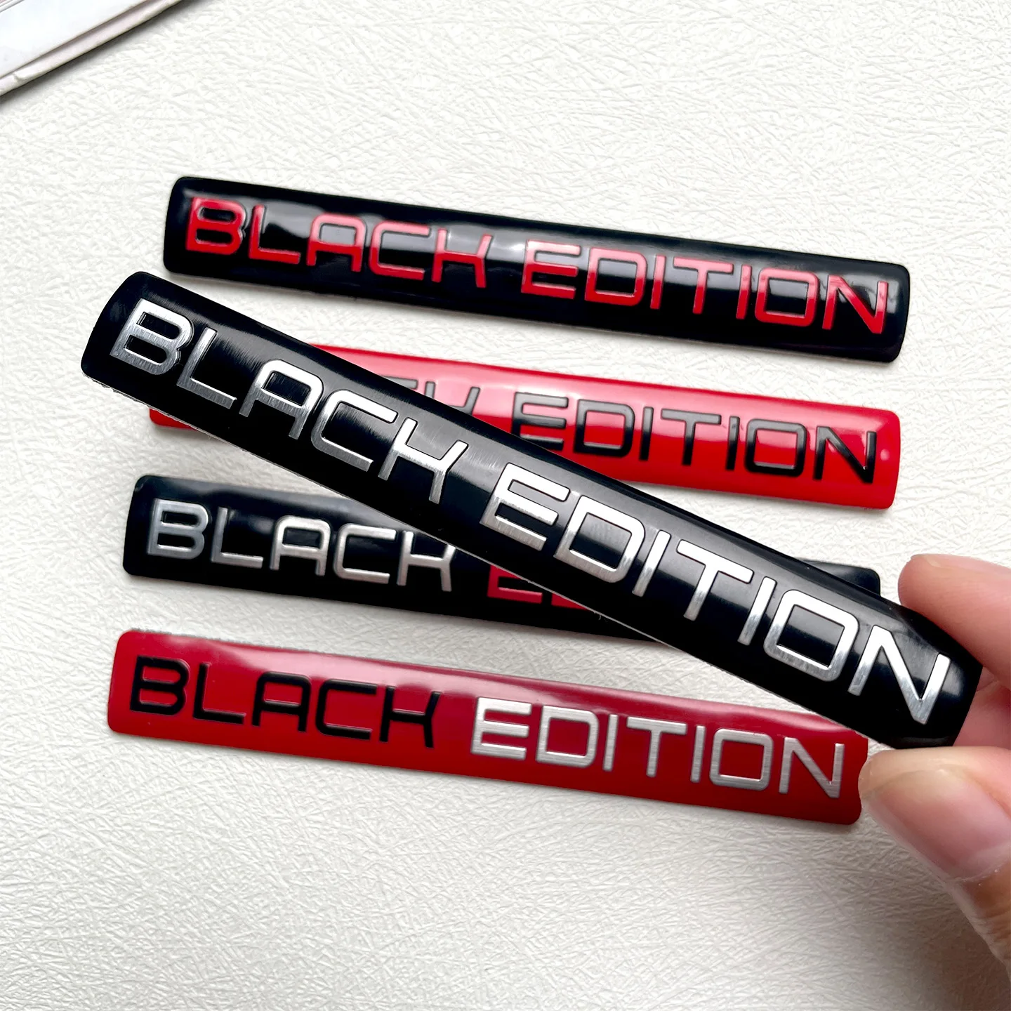 2PCS 3D Aluminum Black Edition Car Emblem Stickers for Auto Motorcycle Bicycle Frame Truck SUV Exterior Decor Accessories Decals