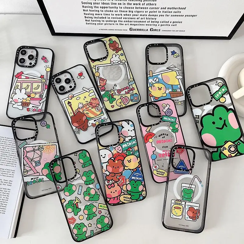 

Magnetic Minini Garden Party Suitable for Apple iPhone 15 ProMax Mobile Phone Case 13 Trendy Brand 14 Pro Set