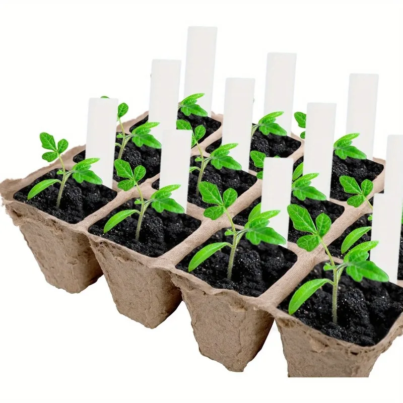 40 Pack Peat Seed Starter Trays with 40 Plants Labels 480 Cells Seedling Start Pots Kit Gardens Germination Plant Starter Trays