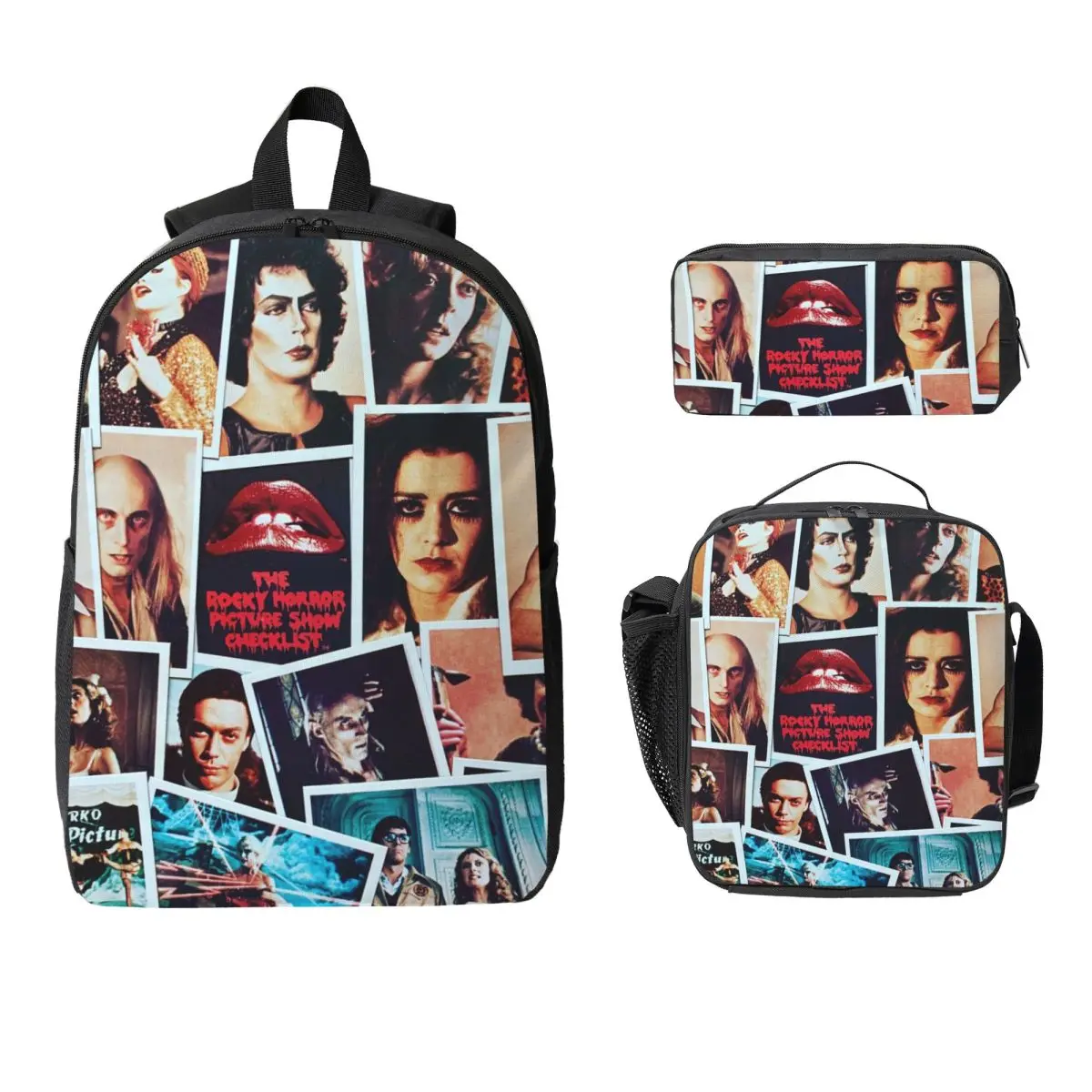 

3Pcs Classic Rocky Accessories Backpack Set for Boy Girl Pencil Boxes Bookbag Sets with Lunch Box For School Students Daypack