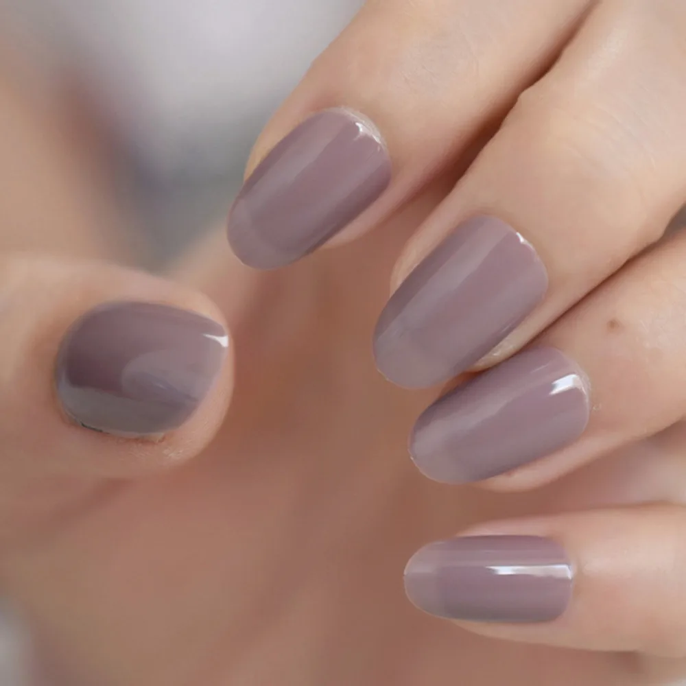 24 pezzi di gel UV artificiale stampa sulle unghie finte unghie finte corte blu navy lucide con strumento per manicure con colla gelatinosa