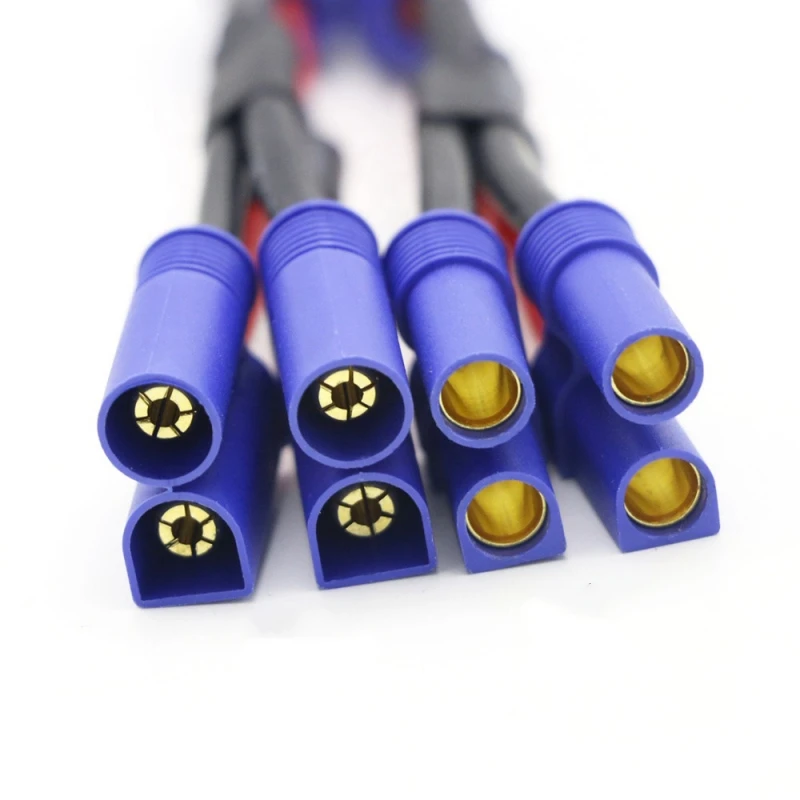 1PCS Model Aircraft Lithium Battery EC5 Plug Parallel Line EC5 Strip Line Two Male And One Female Series 12AWG 10CM