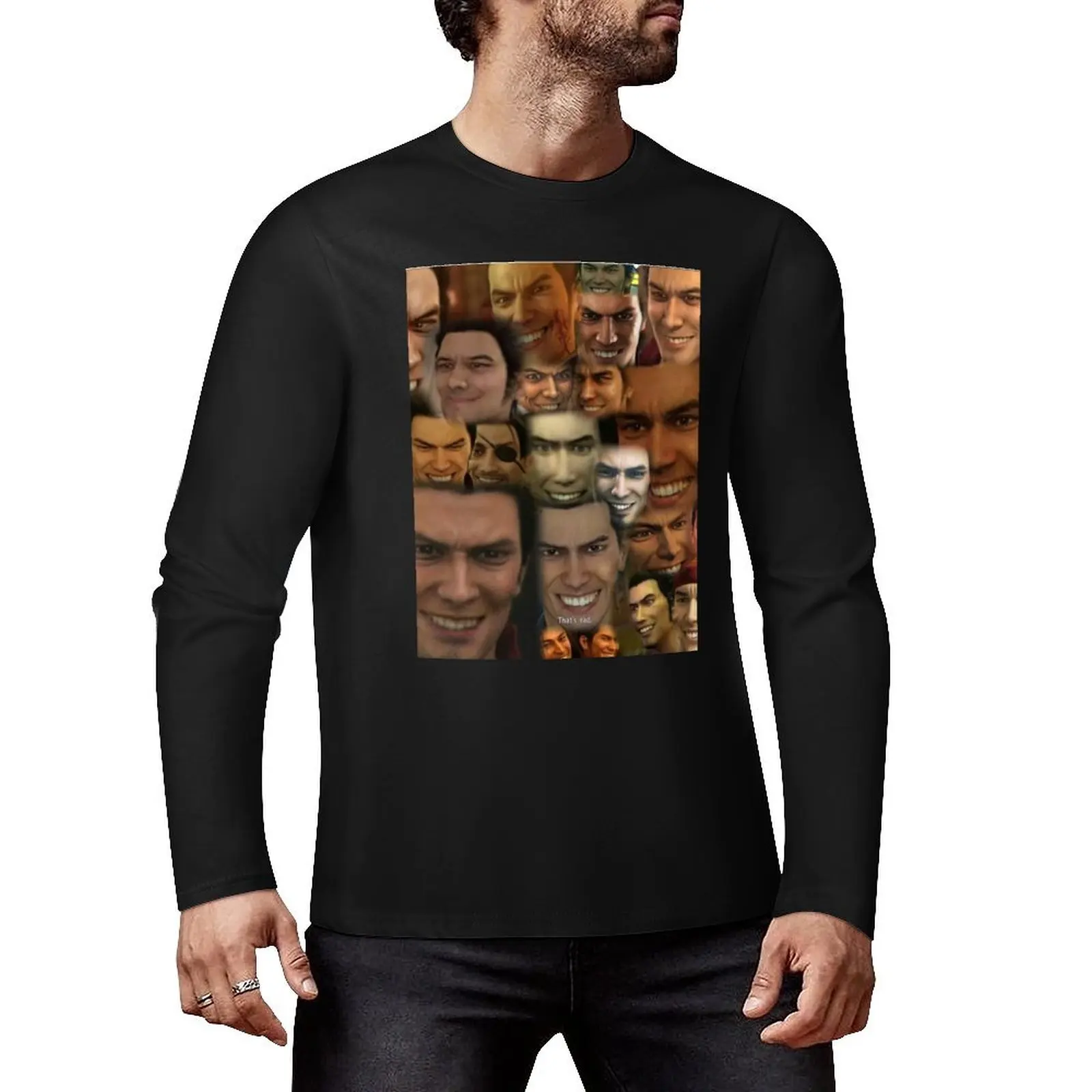 Happy Kazuma Kiryu :) Long T-Shirt black t shirt quick drying t-shirt sublime t shirt tshirts for men