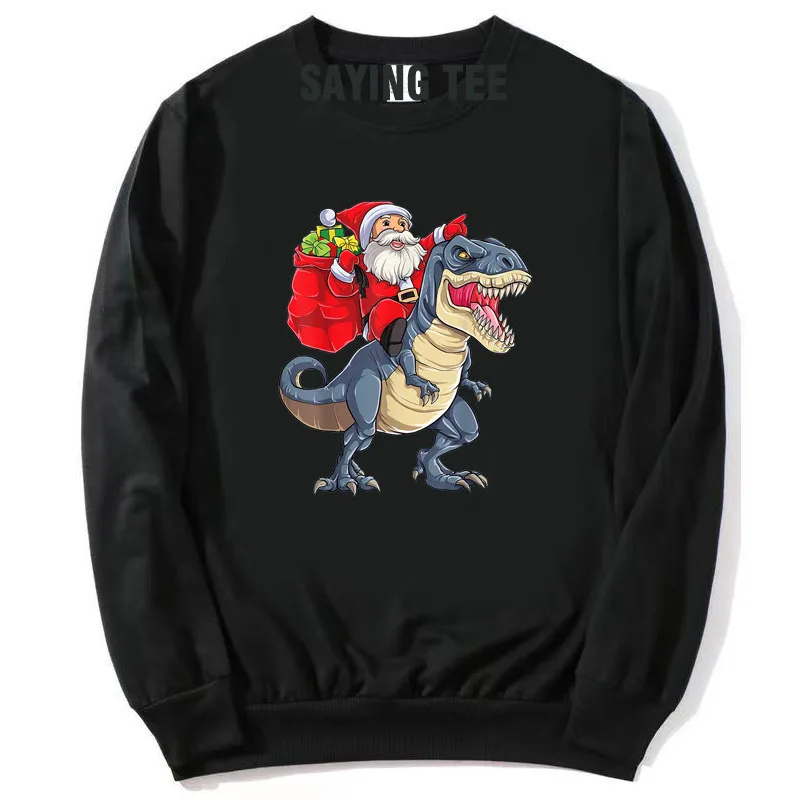 

Dinosaur T Rex Christmas Santa Boys Men Xmas Squad Pullower Sweatshirt Cute Long Sleeve T-shirt Top Daddy Husband Cotton Sweater