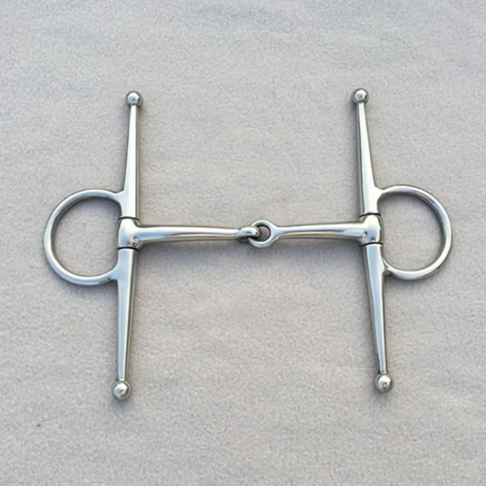 Stainless Steel Horse Bit Polished Durable Full Cheek Snaffle Bit Horse Riding Accessory H-TYPE Horse Mouth Tack