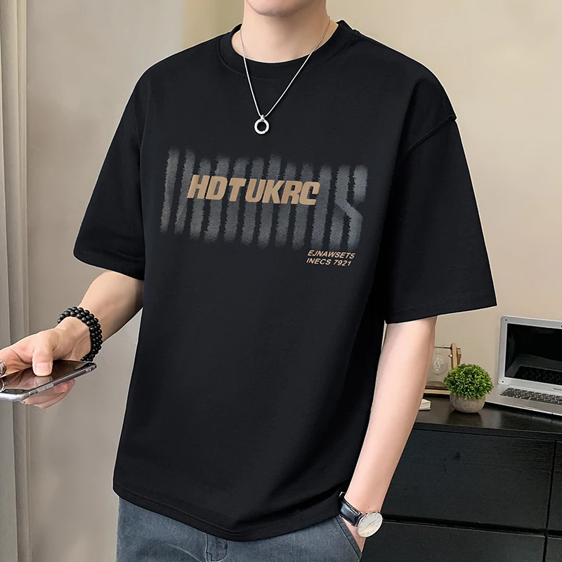 

Motorcycle Men's 2025 New Summer Thin Breathable Slim Trendyy Simple Classy Printed Short-Sleeved Casual