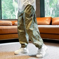 Kids Hip Hop Joggers Pants Boys Cargo Pants Teenage Straight Trousers Children High Waist Vintage Casual Streetwear Baggy Pants