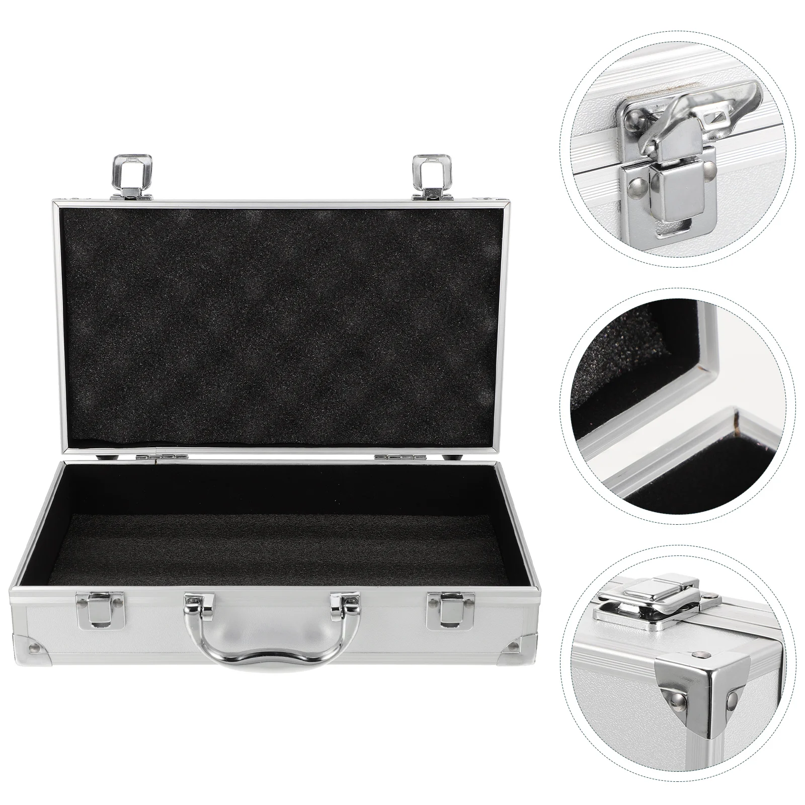 Aluminum Alloy Toolbox 01 White Right Angle Design Large Capacity Storage Case Medicine Box Tools Container Portable