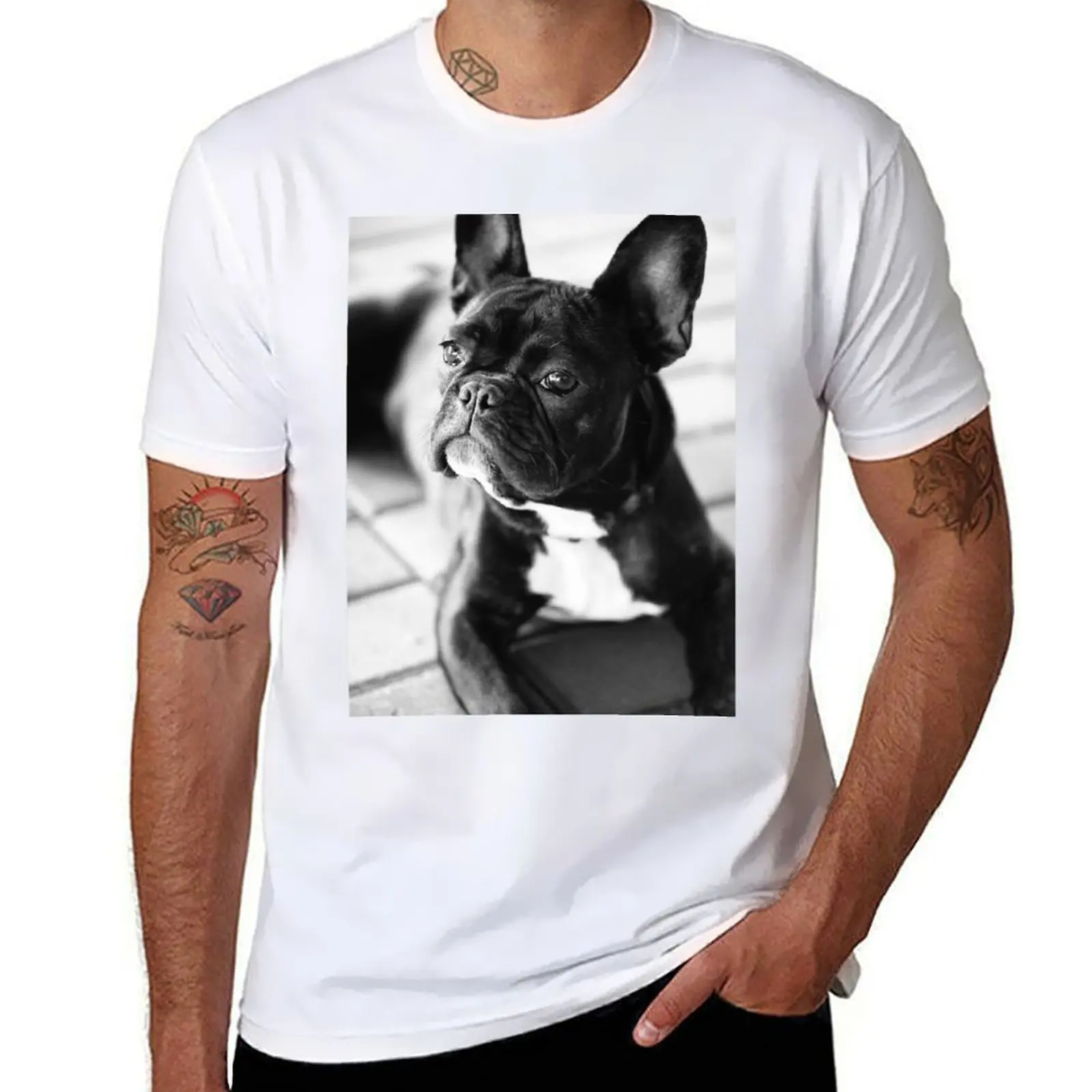 

French Bulldog T-Shirt man t shirt cotton high quality men t shirt cotton 100% T-Shirt