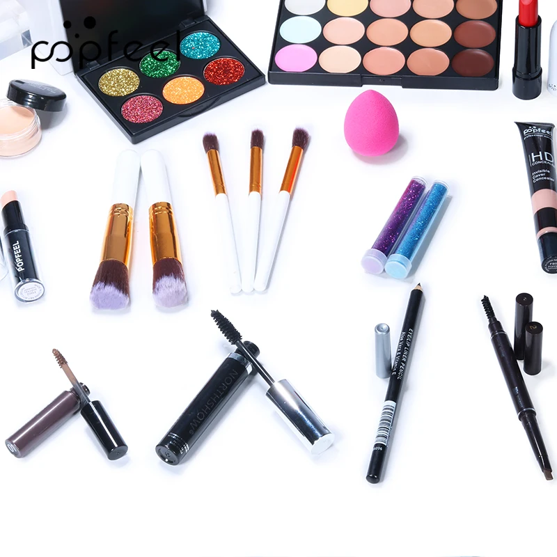

Women's Makeup Set Eyeshadow Concealer Lip Gloss Lipstick Dyed Eyebrow Concealer Brush Makeup Combo Set Korean Cosmetics