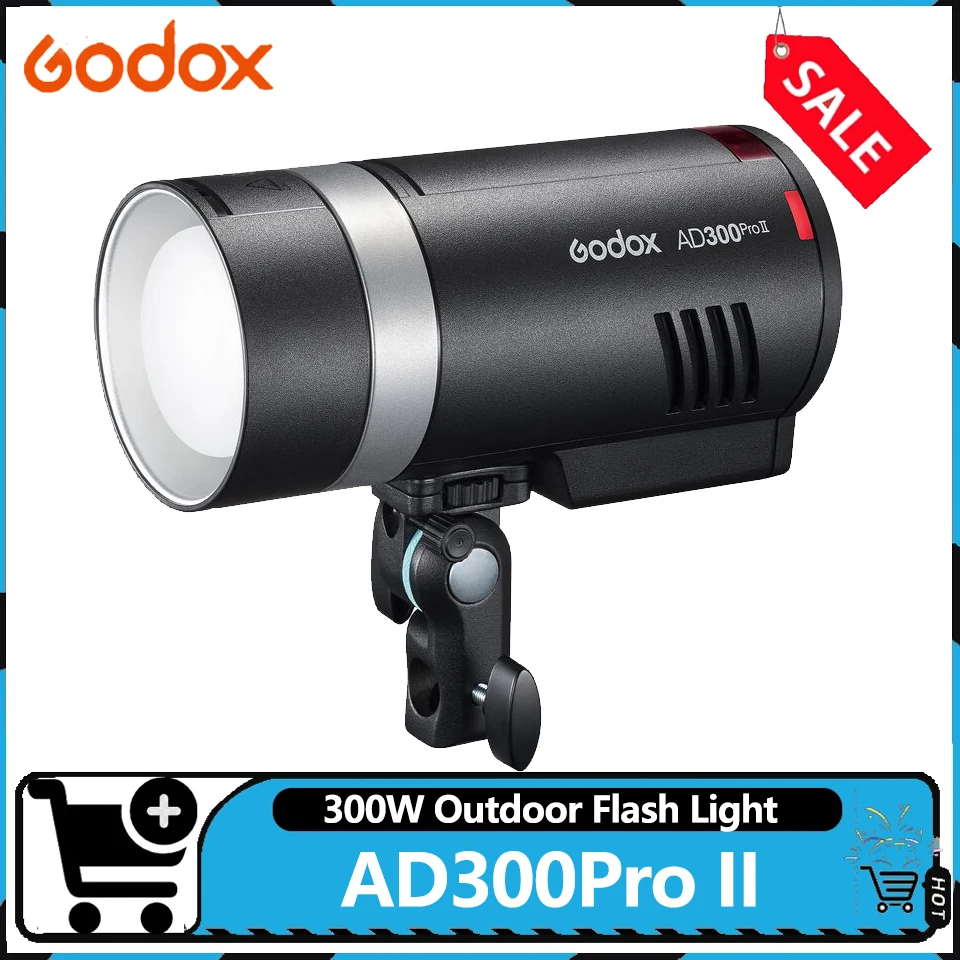 

Godox AD300Pro II 300W TTL HSS Studio Flash Light 2.4G Wireless 12w Bi-color Modeling Lamp All-in One Outdoor Flash