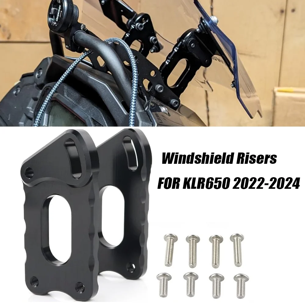 

Adjuster Windshield Risers Fit for KLR 650 KLR650 2022-2024 Motorcycle Accessories Windshield Bracket Adjuster Windscreen Risers