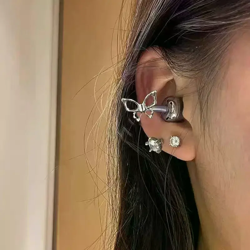 Hollow Butterfly Bluetooth Earbuds Clips:Wireless Decorative Accessories for Women's Commute, Outdoor Sports & Active Lifestyles
